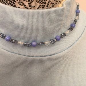 SHORT BLUE BEAD AND PEARL & SILVER BALLS  🌟